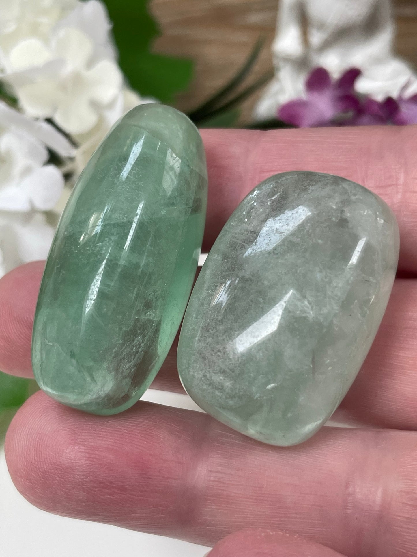 Green Fluorite Tumbles stones crystal 5