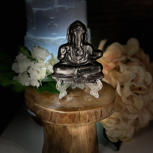 Obsidian Gold Sheen Ganesha crystal healing 2
