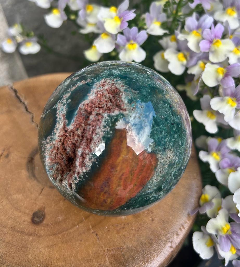 Ocean Jasper deep pink green crystal healing 2