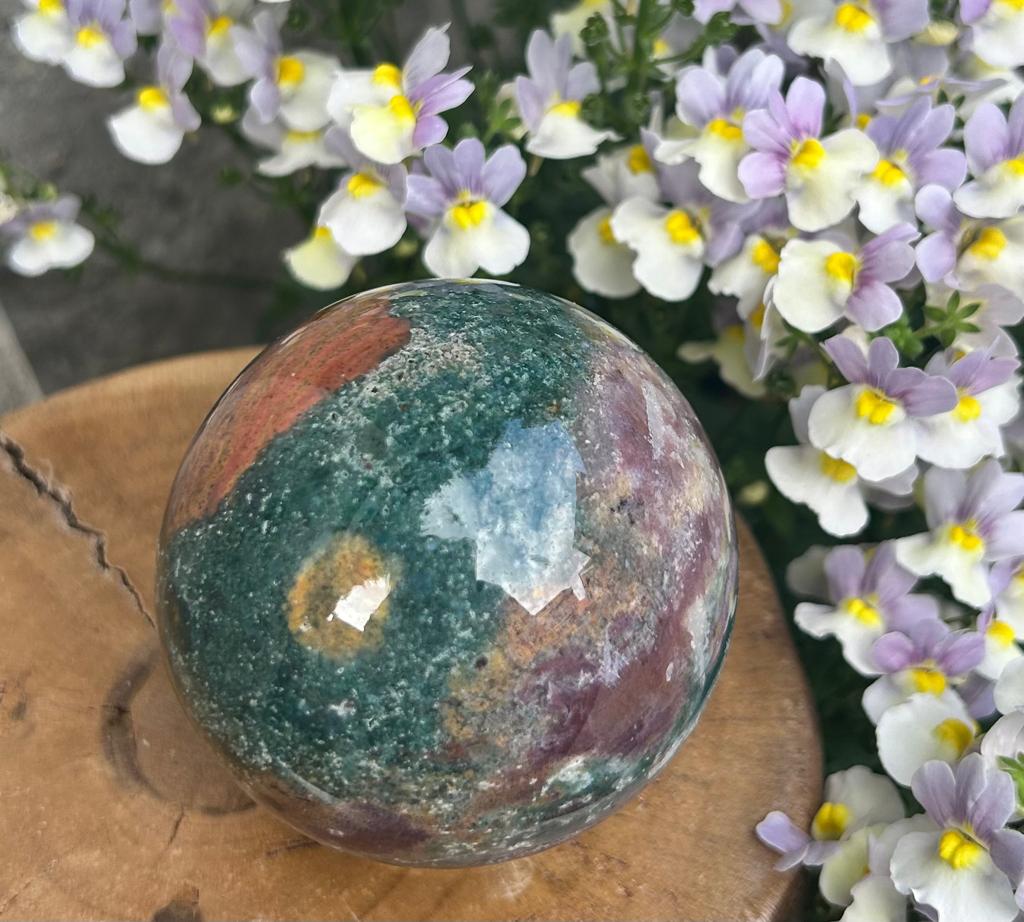 Ocean Jasper deep pink green crystal healing 3