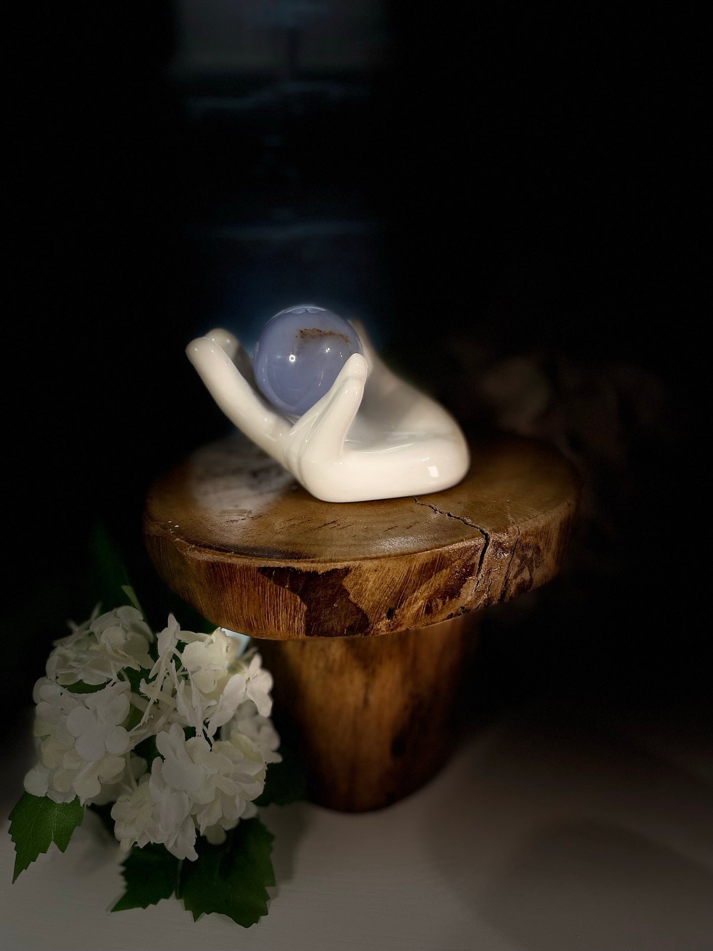 blue chalcedony sphere crystal healing 1