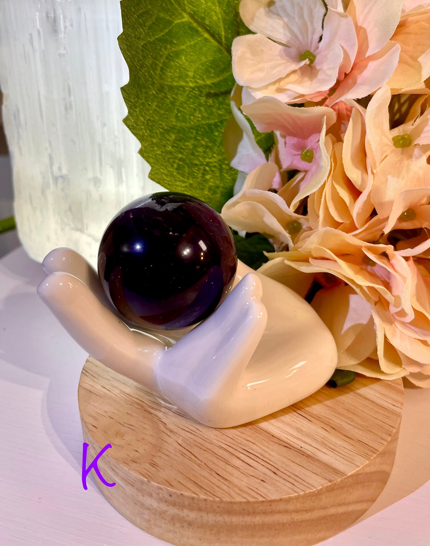 purple fluorite sphere healing crystal K2