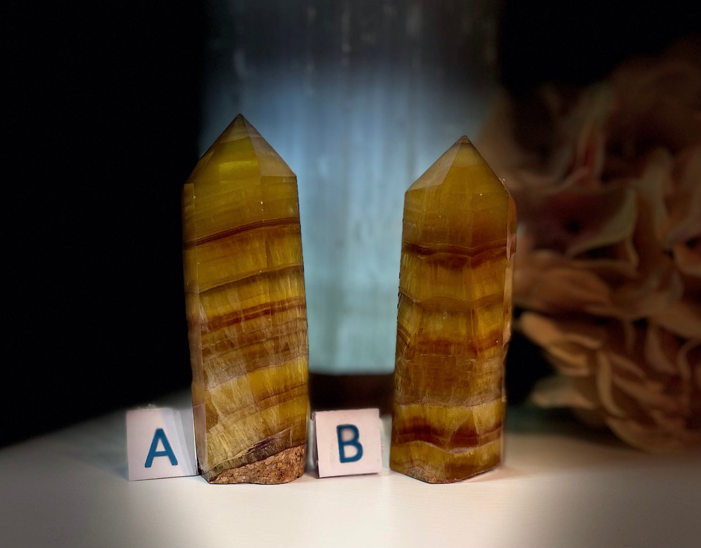 rainbow flourite yellow tower point healing crystal a-b1