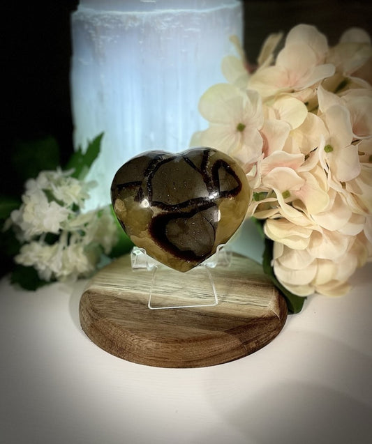 septarian heart palm stone crystal healing 1