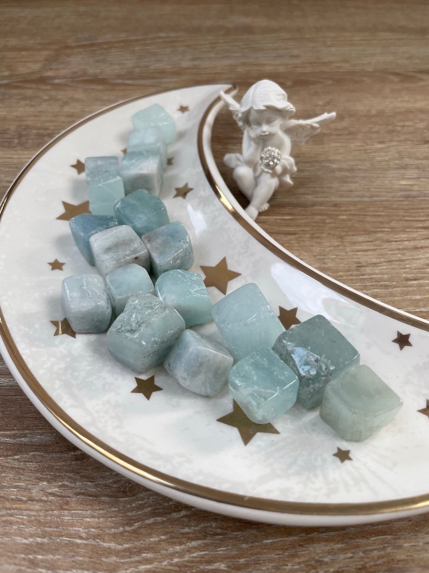 aqua marine cubes tumble stone crystal 3