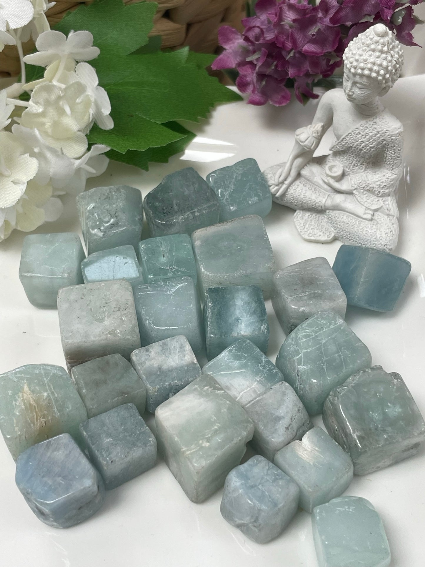 aqua marine cubes tumble stone crystal 7
